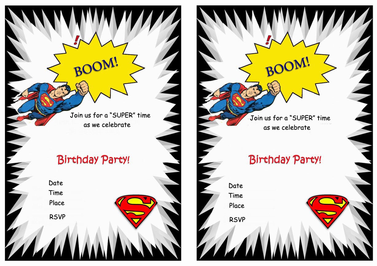 Superman Birthday Invitations â Birthday Printable